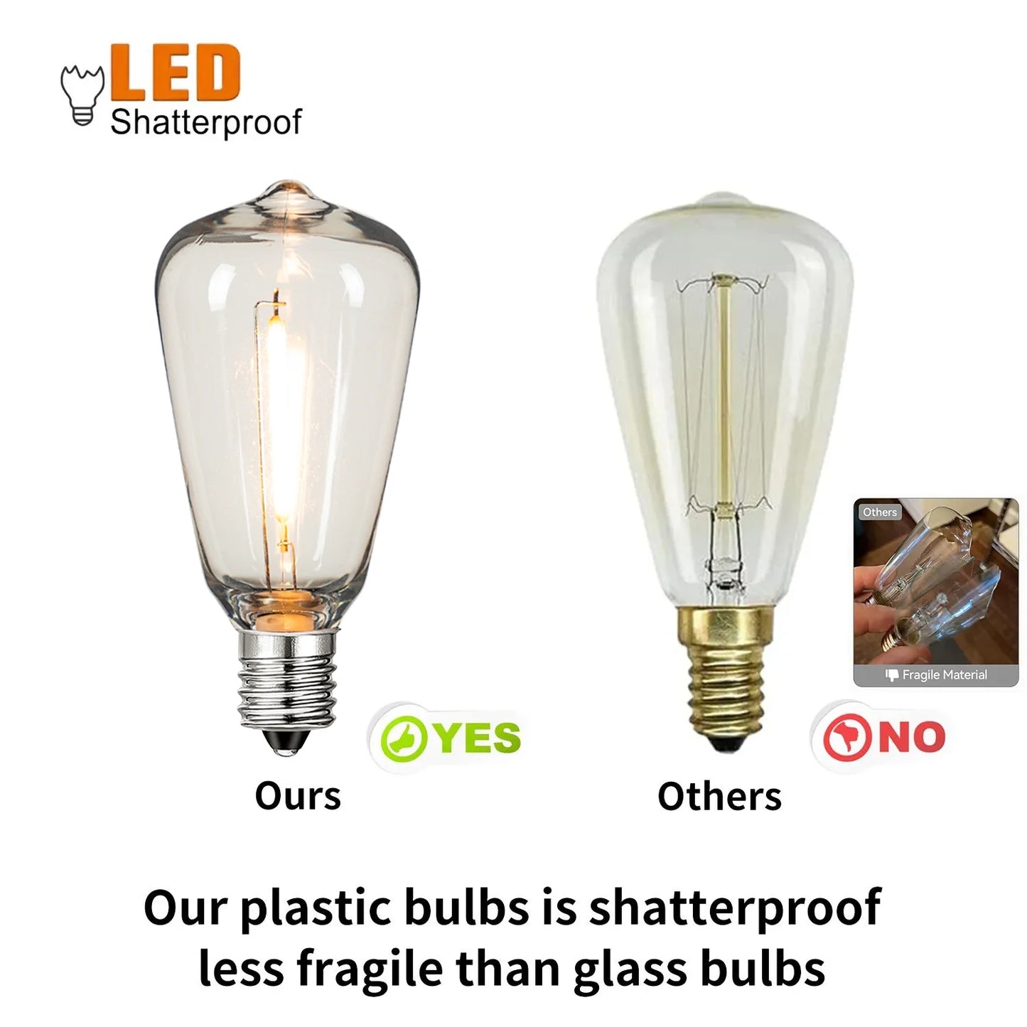 ST38 Led String Lights Outdoor Connectable Plastic Shatterproof IP65 Waterproof LED Bulb Outdoor Garden Garland String Lights