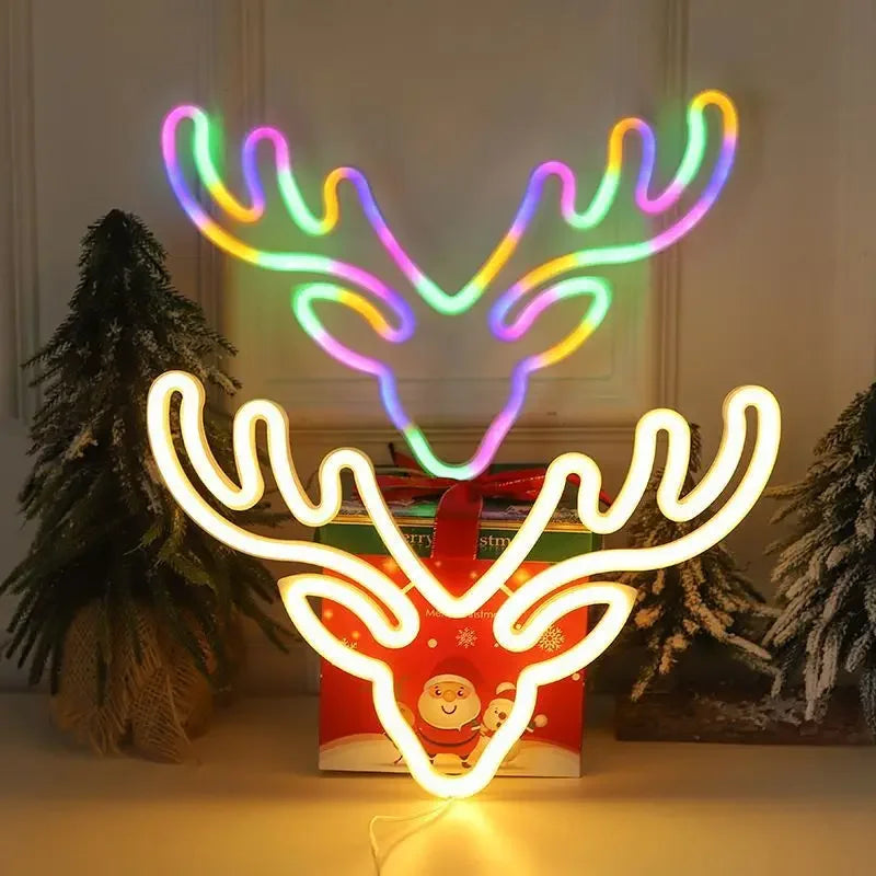 Christmas Tree Neon Light Signs USB Powered LED Neon Lights Christmas Festival Decoration Ornaments Holiday Lights Wall Decor