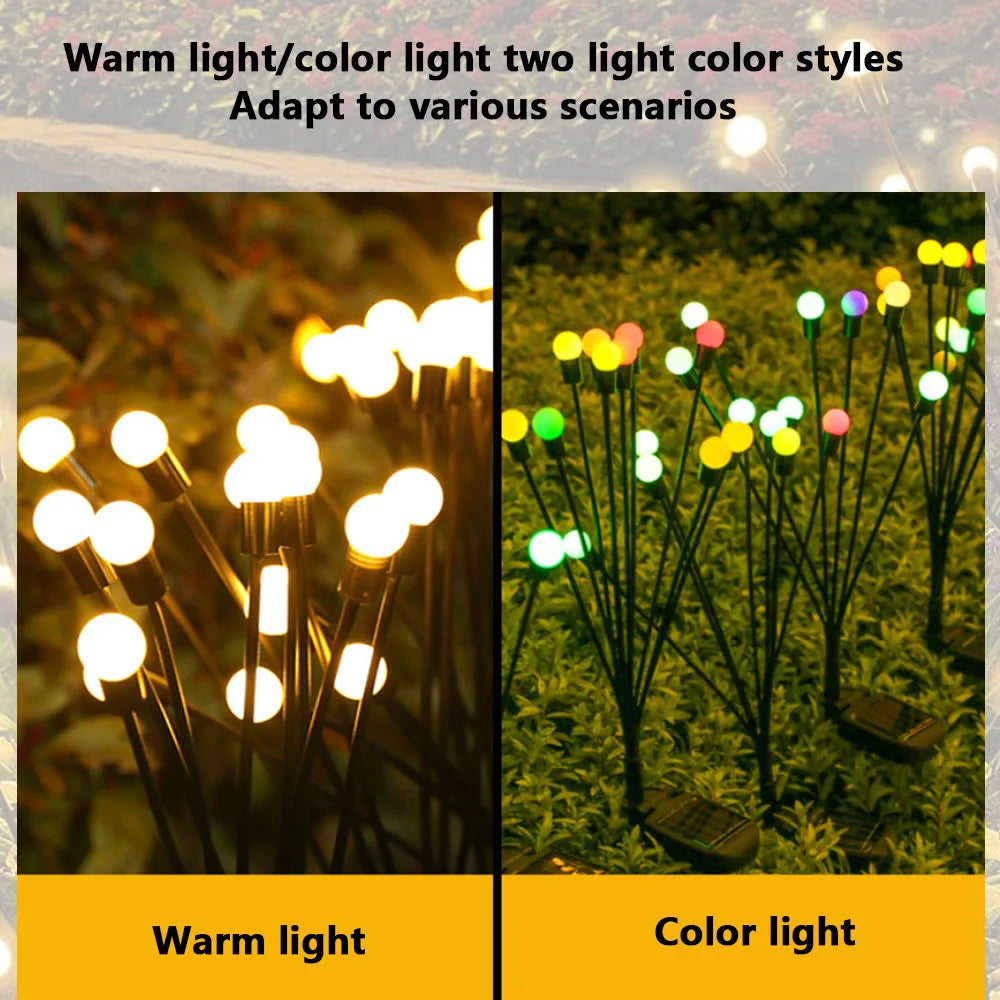 LED Solar Firefly Lights Outdoor Waterproof Solar Lawn Lamps Landscape Lights For Courtyard Garden DecorationChristmas Atmosphe