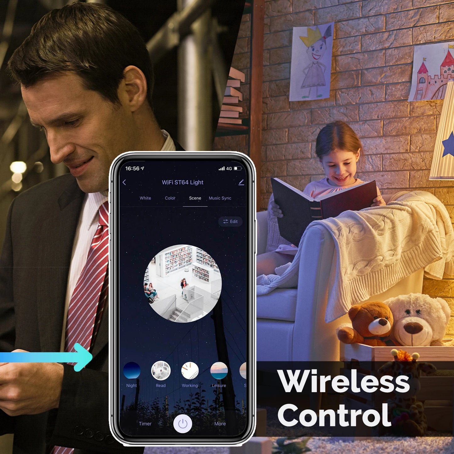 MOES Tuya WiFi Smart ST64 Edison LED Light Bulbs 16 Million RGB Color Changing 2700K-6500K Dimmable Work with Alexa/Google Home