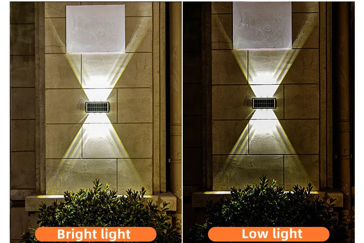 Solar Wall Lamp Led Outdoor Waterproof Decoration Garden Lamp Up And Down Luminous Lighting for Wall Porch Balcony Garden Street