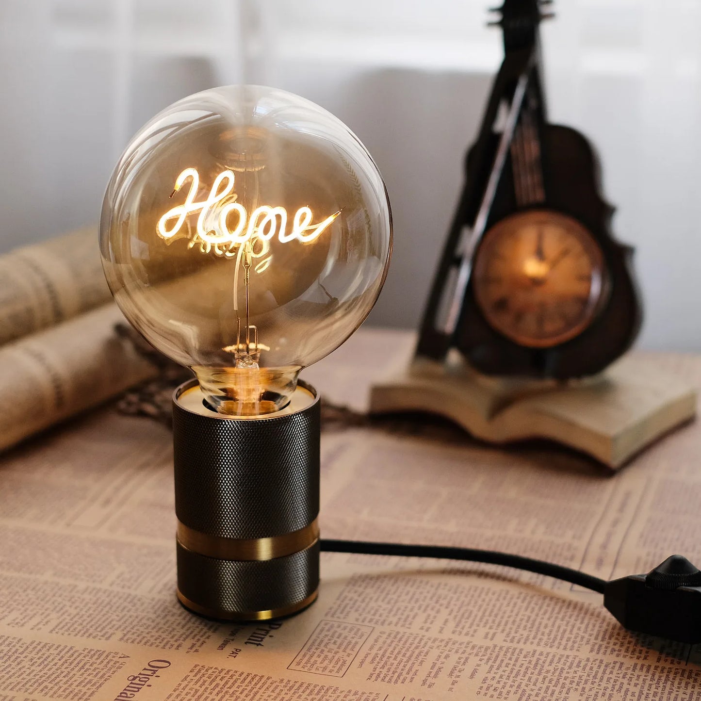 TIANFAN Led Bulbs Vintage Light Bulb Big Globe Alphabet Filament 4W Dimmable 110V 220V Edison Bulb Decorative Light Bulb