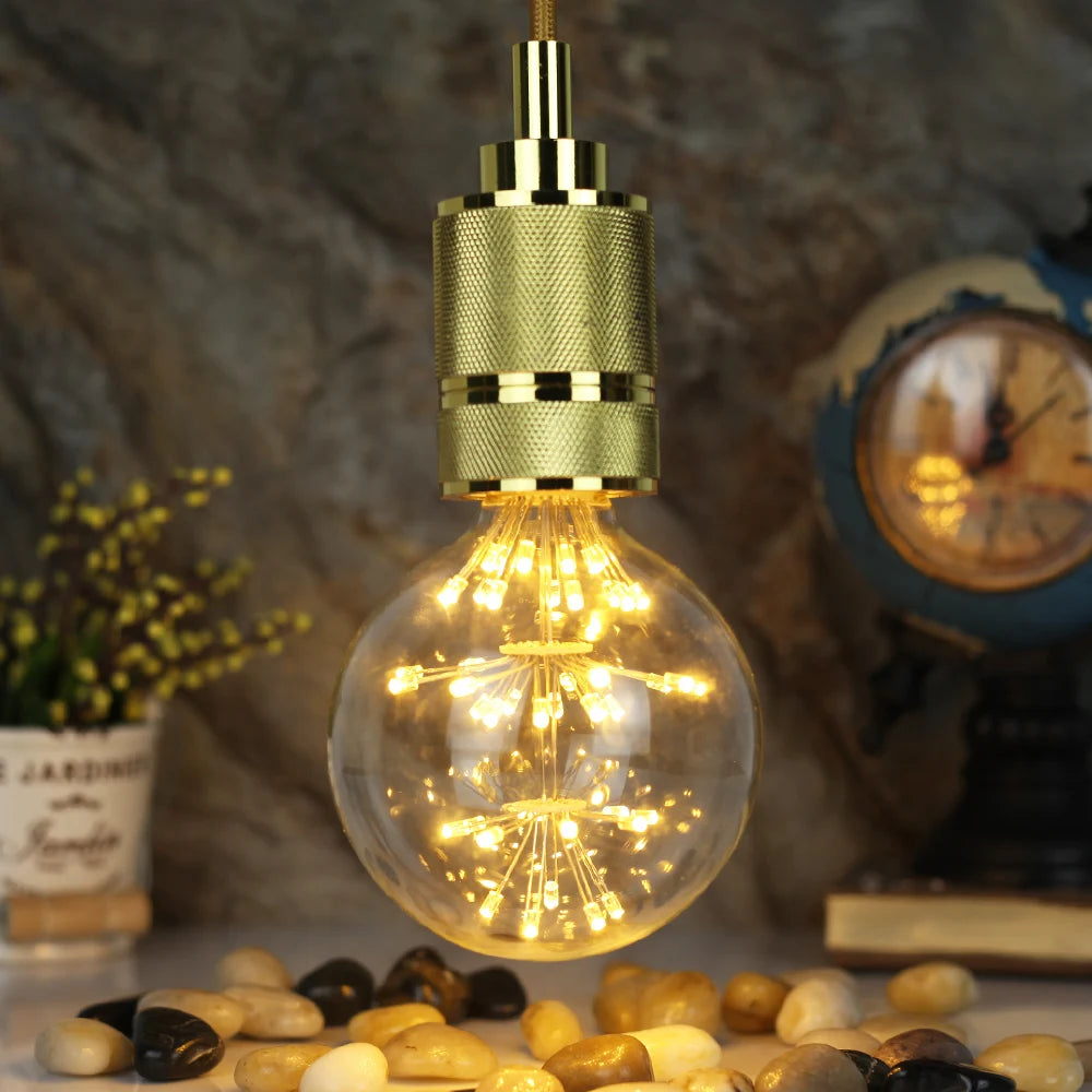 TIANFAN Vintage Led Bulb Starry Firework Edison Bulb Big Globe G95 3W Not Dimmable 2200Kelvin Super Warm Decorative Light Bulbs
