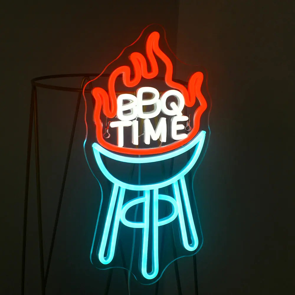 Fast Food Restaurant Neon Wall Art Decoration Hot Dogs Tacos BBQ Room Decor For Party Decoration Commercial Street Shop Lighting