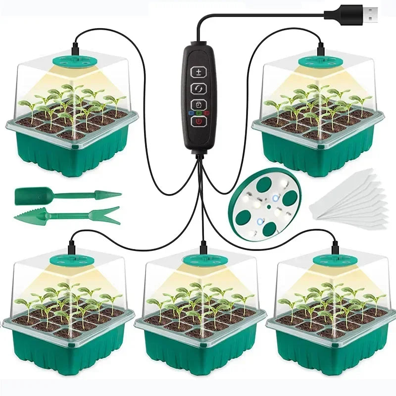 New Full Spectrum LED Growing Lamp Seed Starter Trays Greenhouse Growing Lamp for Indoor Plant Germinating Intelligent Control