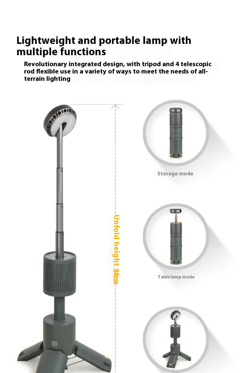 Telescopic Camping Light 10000mAh Portable Lanterns LED Adventure Hiking Fishing Tents Campsite Ambiance Lamp with Magnet Tripod