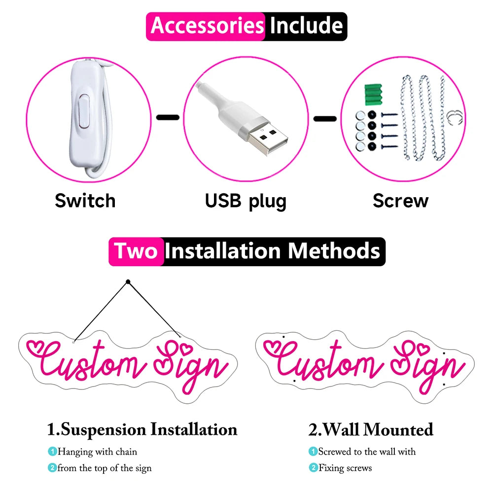 Neon Led Sign Moutain and Sun Neon Lights USB LED Lamp Signs Home Wall Decor Bedroom Kid Room Bar Party Birthday Decoration