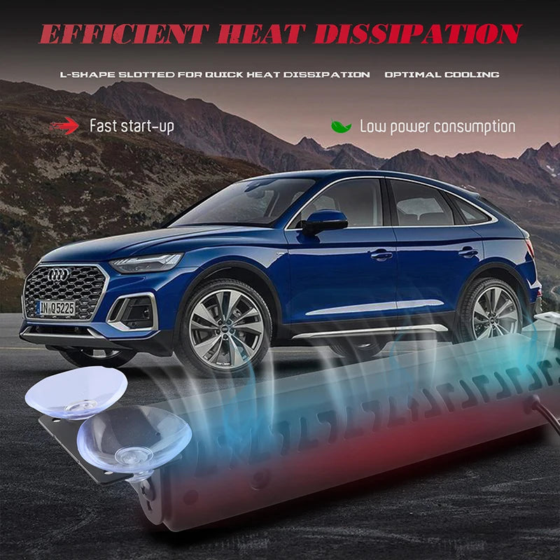 2Pcs Visor Emergency Dashboard Strobe Light Front Rear Windscreen Strobe Lamp with Suction Cup For Construction Vehicles Trucks