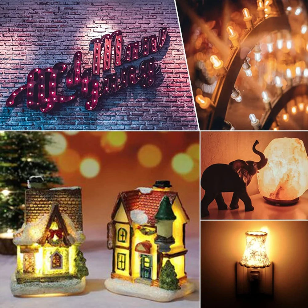 Grensk T22 1W E14 E12 220V LED Filament Candelabra Bulbs Dimmable Led Vintage Tubular Night Light Bulb 2200K 10 Watt Equivalent