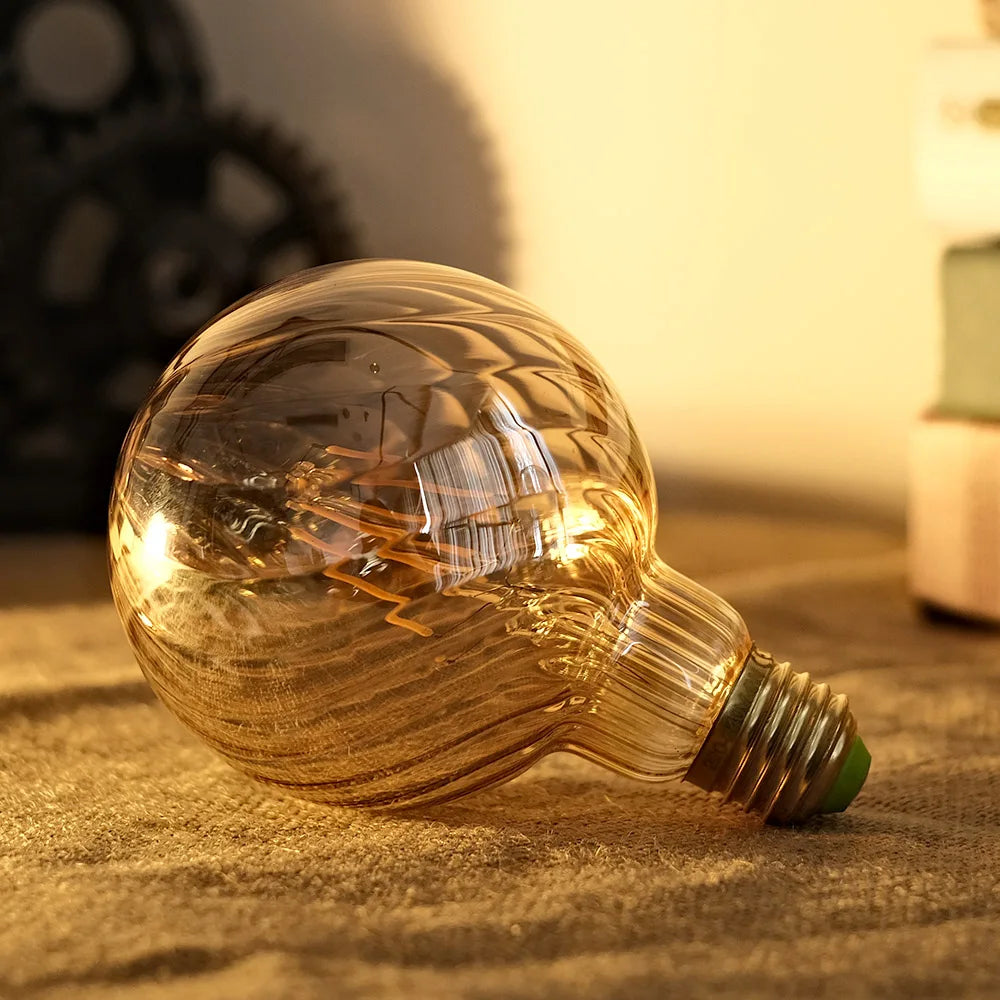 TIANFAN Edison Bulb Led Filament G95 4W 2700Kelvin Vintage 110V 220V Specialty Decorative Light Bulb Swirl Shape