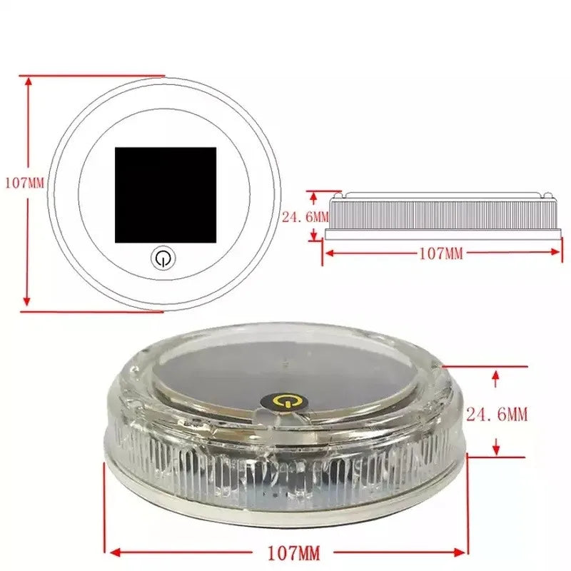 Solar Car Night Safety Flashing Led Light Super Strong Magnetic Base Car Warning Lamp Anti-Collision Wide Tail Light Auto Tool
