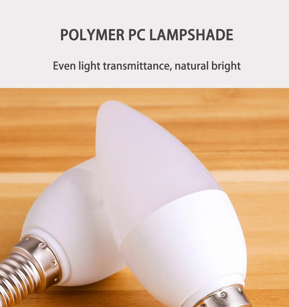10pcs 2022 NEW Led Light Bulb E14 E27 LED Lamp lndoor Light 3W 6W 9W12W LED Candle Bulb Home Decor Chandelier AC220 Lampada