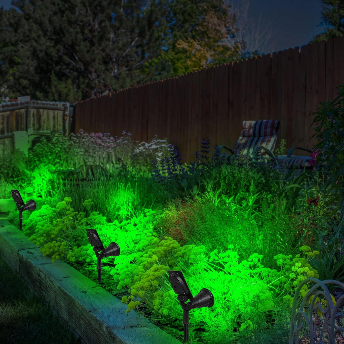 T-SUN 1/2/4 Packs Green Led Solar Lights Solar Spotlight Waterproof Solar Wall Light Solar Garden Light Solar Lamp Outdoot