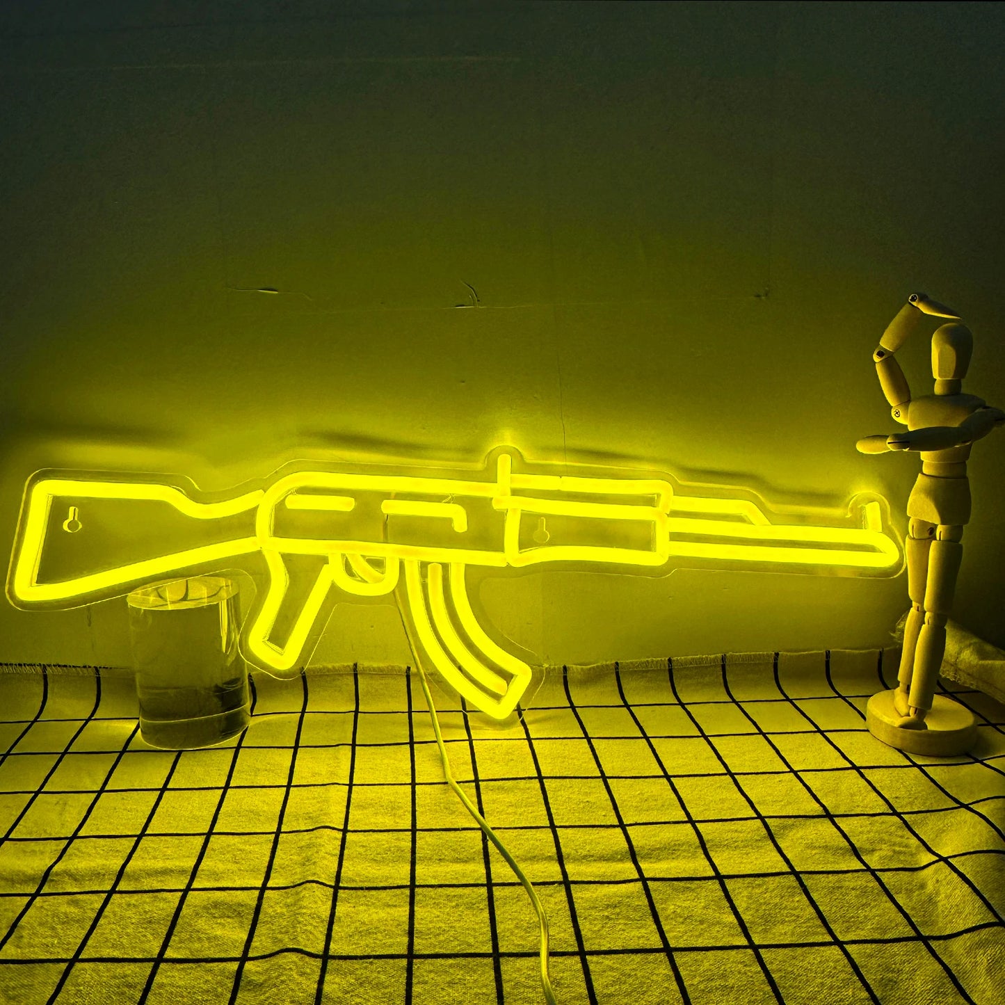 Gun Neon Sign art Neon Light Led AK 47 Cool Hanging Night Light Boys Playroom Home Store Party Personality BAR Wall Decor Lamps
