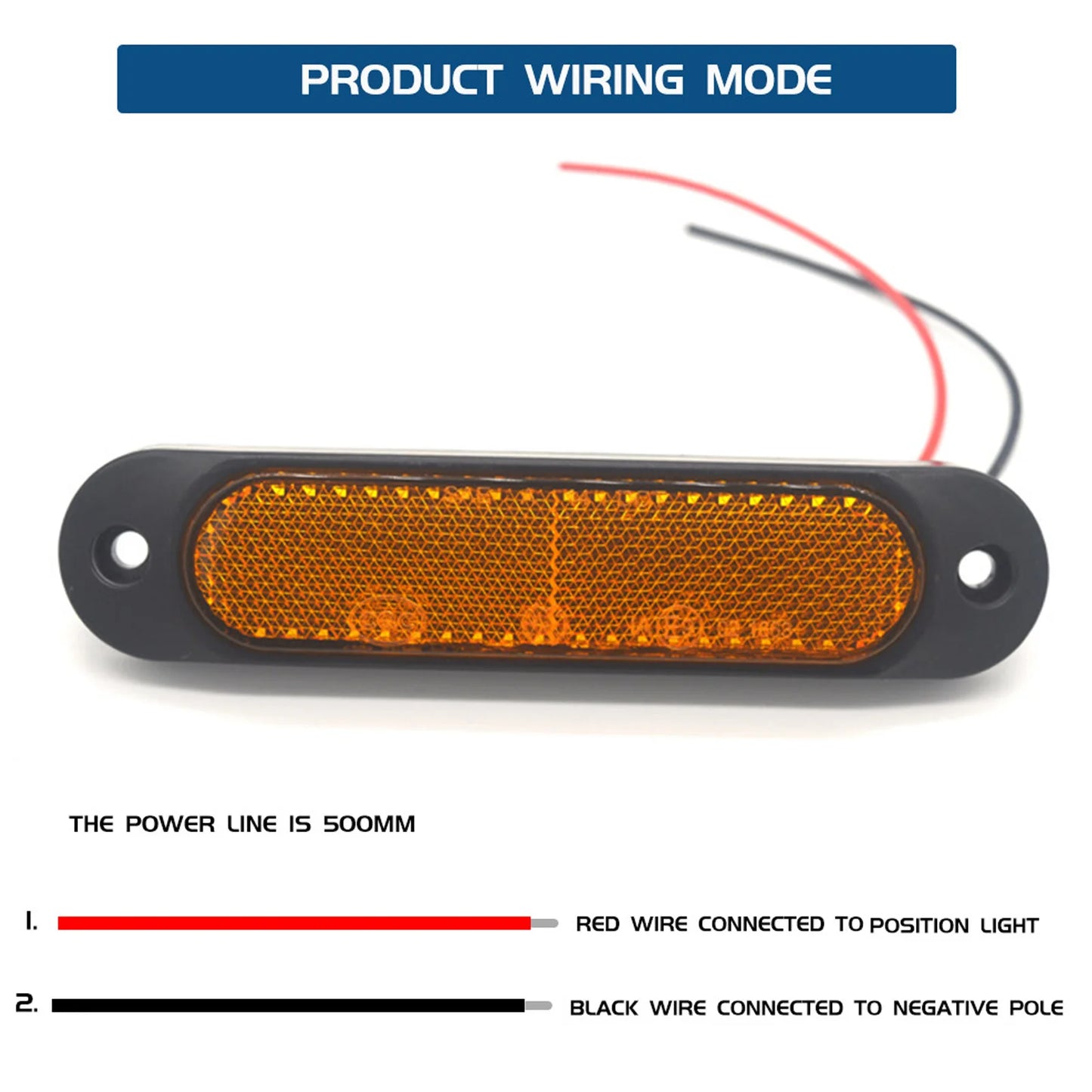 4PCS LED Side Marker Light Oval Position Light Signal Indicator Warning Rear Reflector Panel Tractor Trailer Truck Accessorie