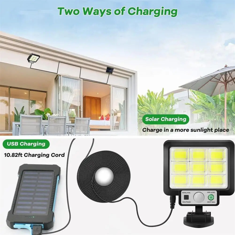 Usb Solar Street Lights Outdoor Solar Lamp Waterproof Motion Sensor Security Lighting For Garden Patio Path Yard