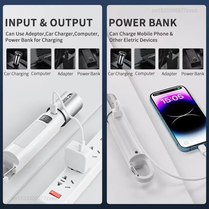 Xiaomi Outdoor Flashlight Portable Strong Light Variable Focus with Floodlight Side Lights Mini Flashlight Lamp High Brightness