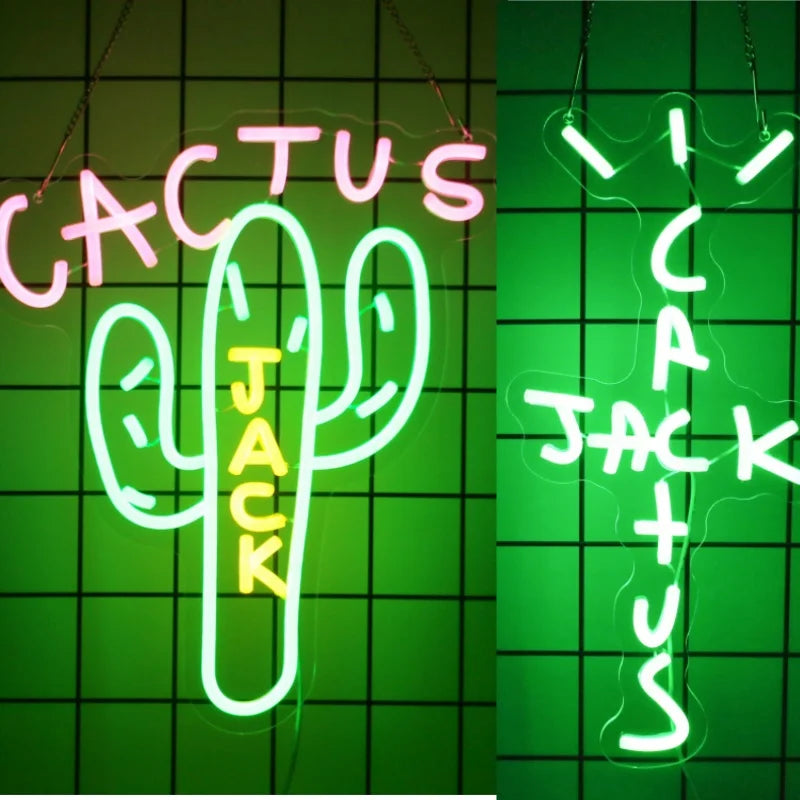 UponRay Cactus Jack LED Neon Sign For Bedroom Wall Decor Neon Light, For Office Man Cave Beer Bar Pub Christmas Birthday Party