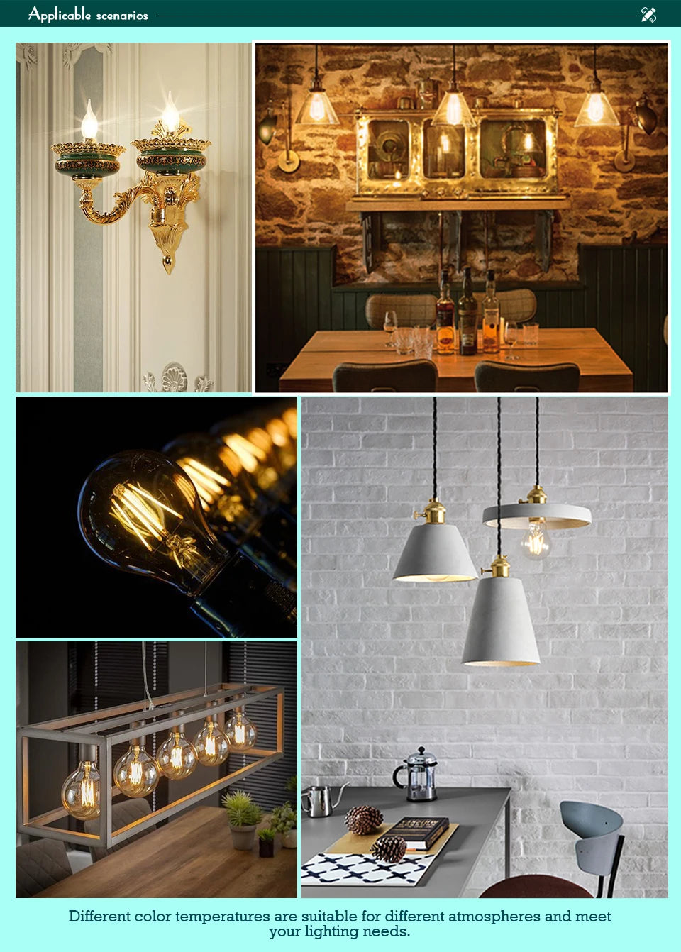 4pcs/lot Retro Edison LED Light Bulb E14 E27 AC220V 2W 4W 6W 8W Glass Vintage Filament Lampada Led Lamp Cold/Warm White Lighting