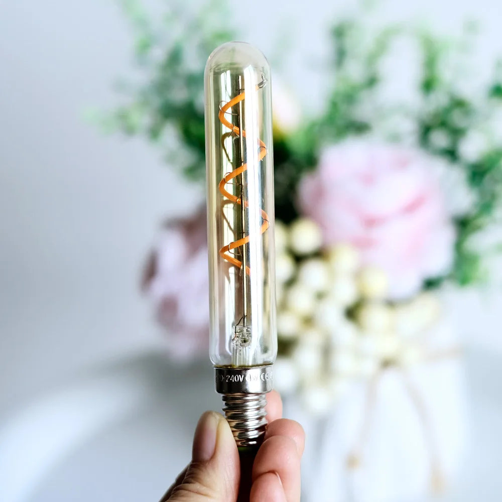 TIANFAN 2pc/Pack Led Bulb Vintage Light Bulb T20 Tubular 4W E14 Small Base Non Dimmable 220/240v E27 2700k Warm White