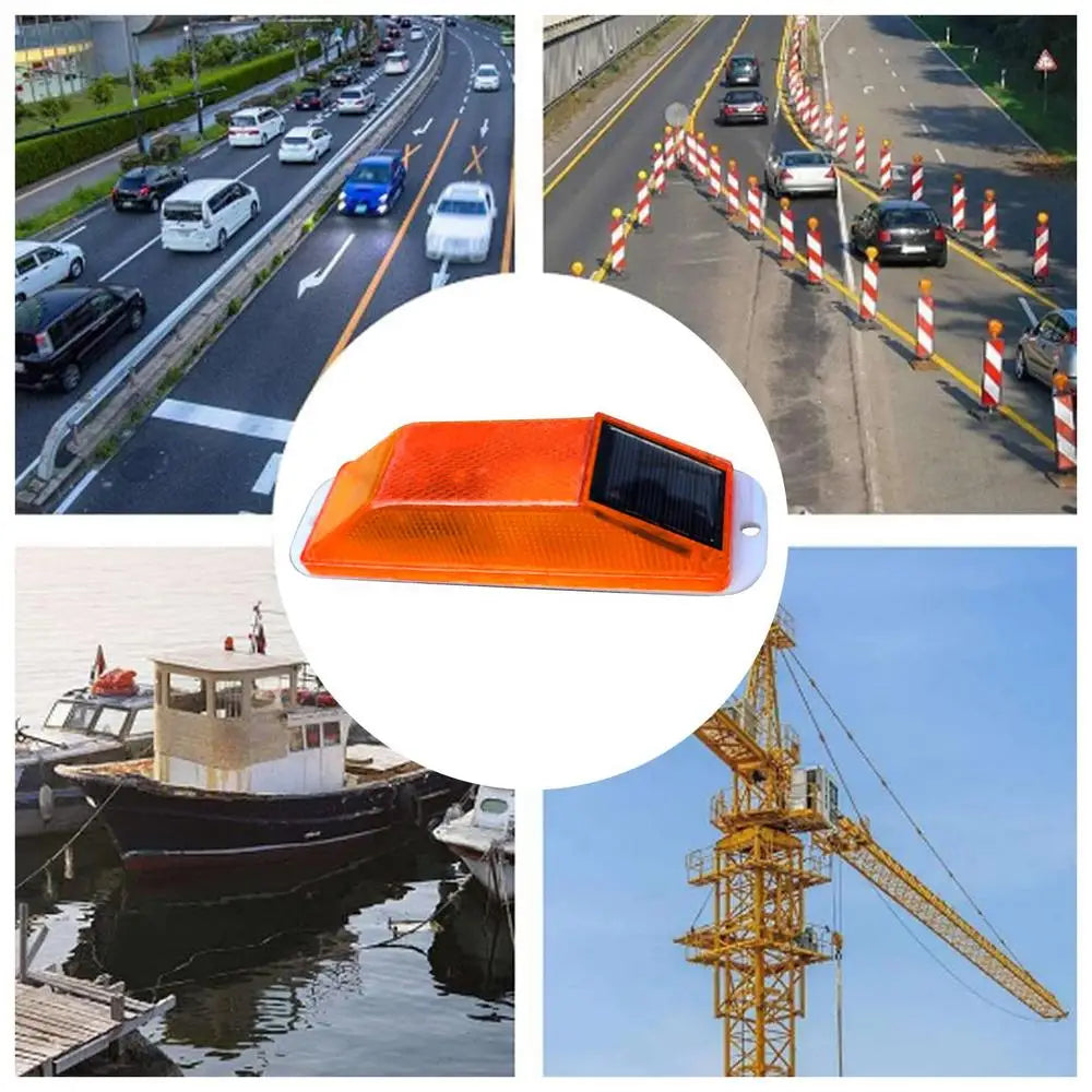 Solar Strobe Warning Light Outline Safety Traffic Night Warning Flashlight Beacon Construction Obstacle Flashing Light