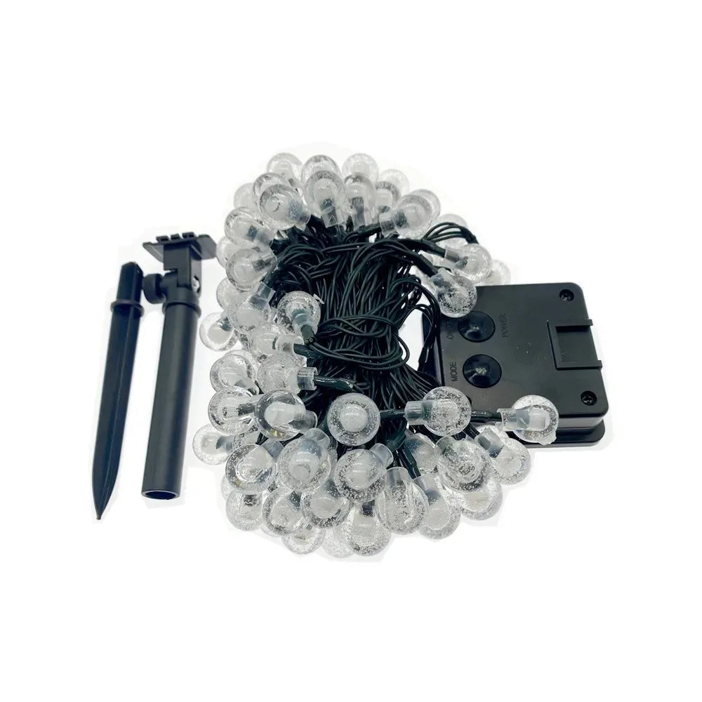 100 LED Solar Light Outdoor IP65 Waterproof String Fairy Crystal Ball Lamps Solar Garden Garlands Christmas Decoration 12M