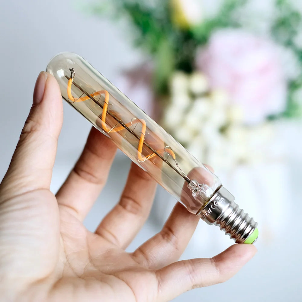 TIANFAN 2pc/Pack Led Bulb Vintage Light Bulb T20 Tubular 4W E14 Small Base Non Dimmable 220/240v E27 2700k Warm White