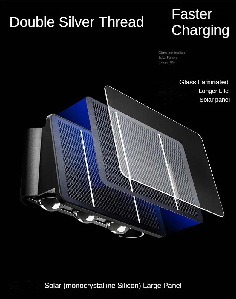 External Solar Lights Outdoor Wall Washer Sconce Facade Lamp Porch LED Light Decor Garden Solar Lighting Decoration Luminaire