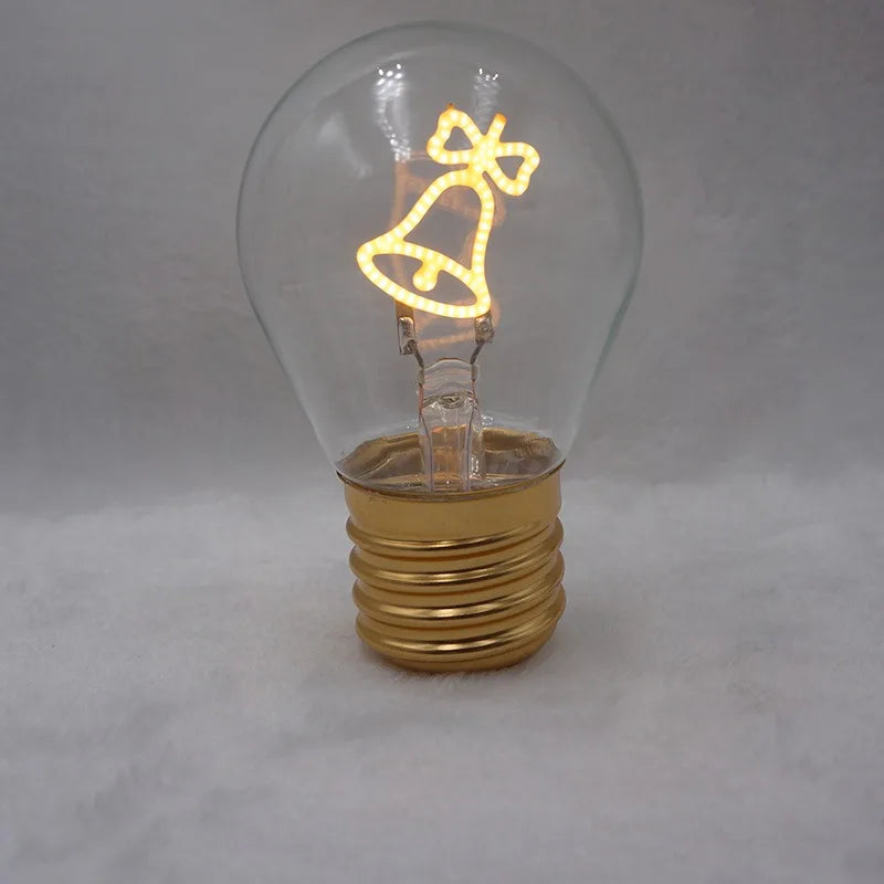 Edison A70 5V Decorative Lamp Led Vintage Tungsten Christmas Gift Cartoon Plastic Art Decorative Light Type-C Rechargeable Bulb