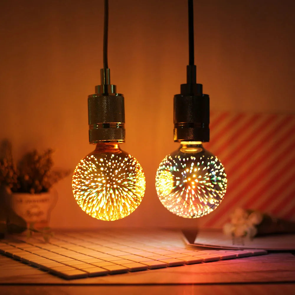 TIANFAN Vintage Led Bulb G95/G30 Edison Bulb 4W 3D Effective AC85-265V E27 Firework Decorative Light Bulb Yellow Warm