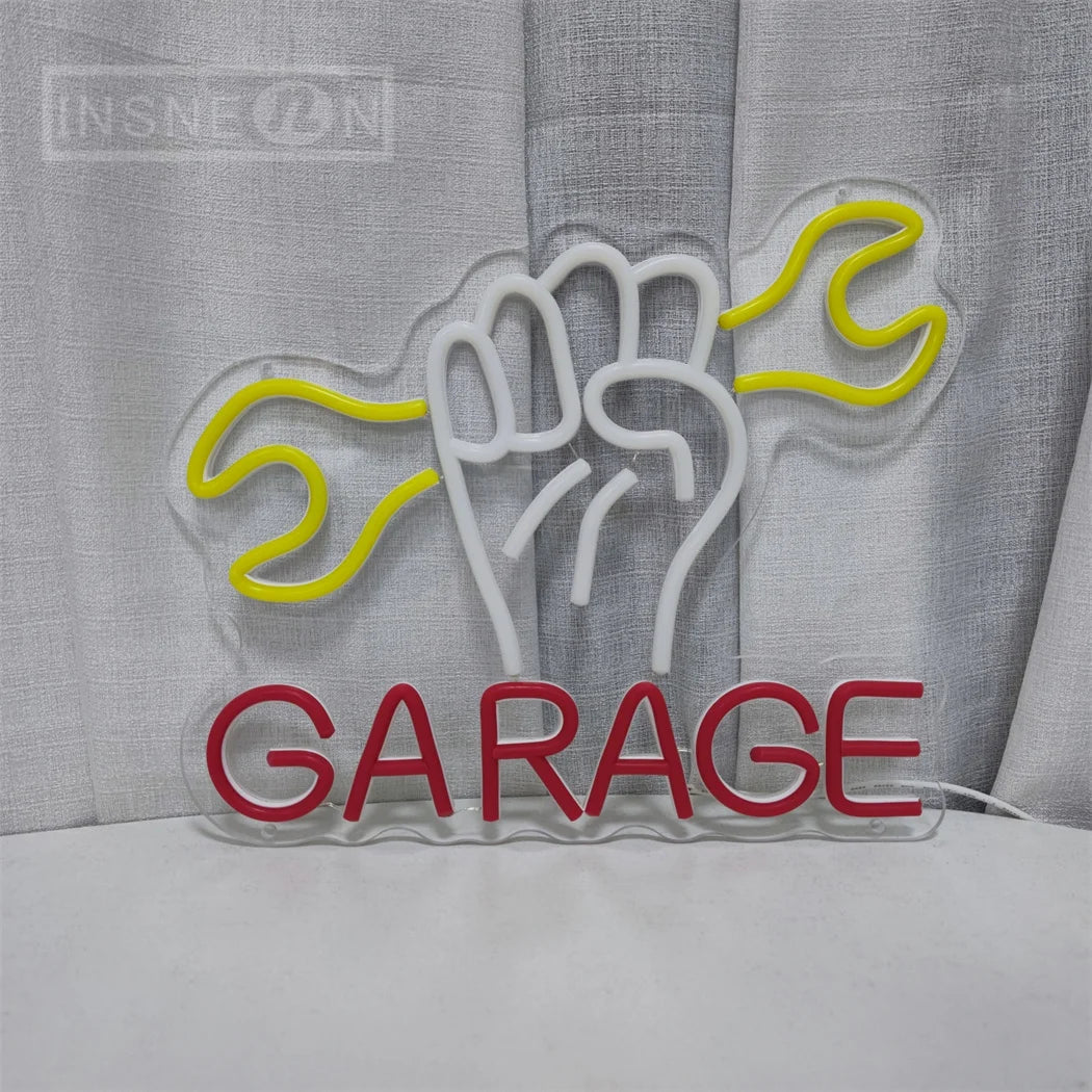 Custom Led Neon Garage Sign Usb Powered Ideal For Workshop Man Cave Decor Neon Signs for Studio Business Wall Decor Neon Lights