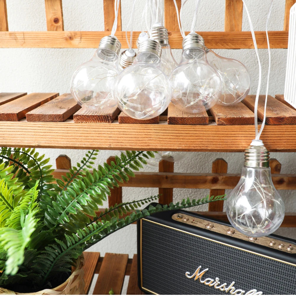 Solar Lights Outdoor Garden LED String Lights 10/ 20 Bulbs Copper Wire Bulbs Garland Decoration Camping Lighting Solar Lamp