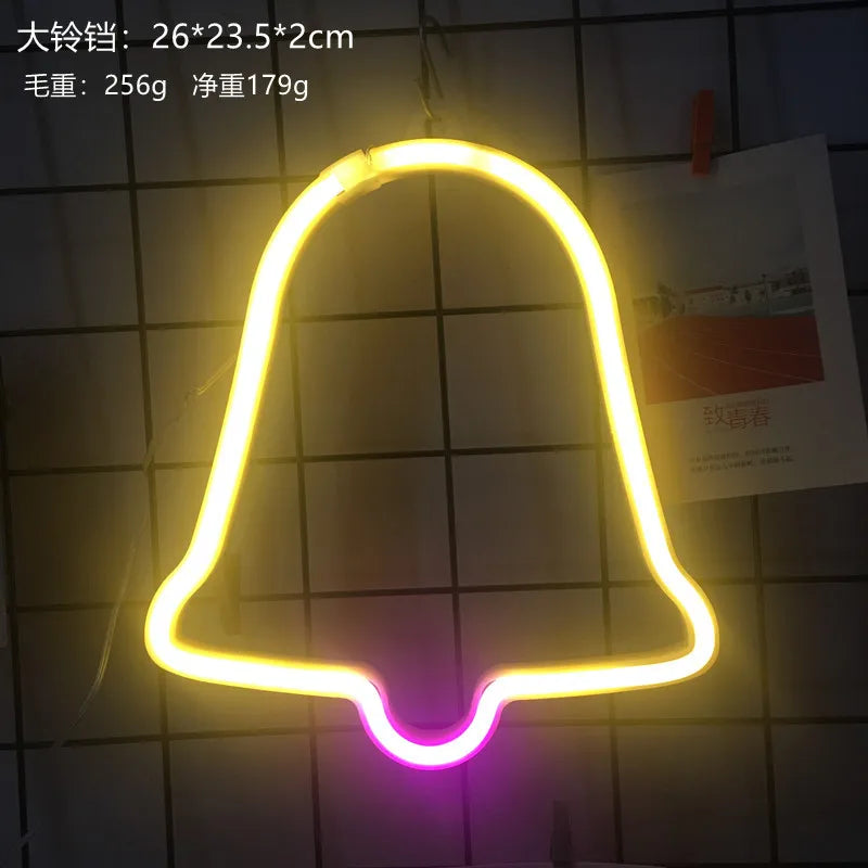 Christmas Tree Neon Light Signs USB Powered LED Neon Lights Christmas Festival Decoration Ornaments Holiday Lights Wall Decor