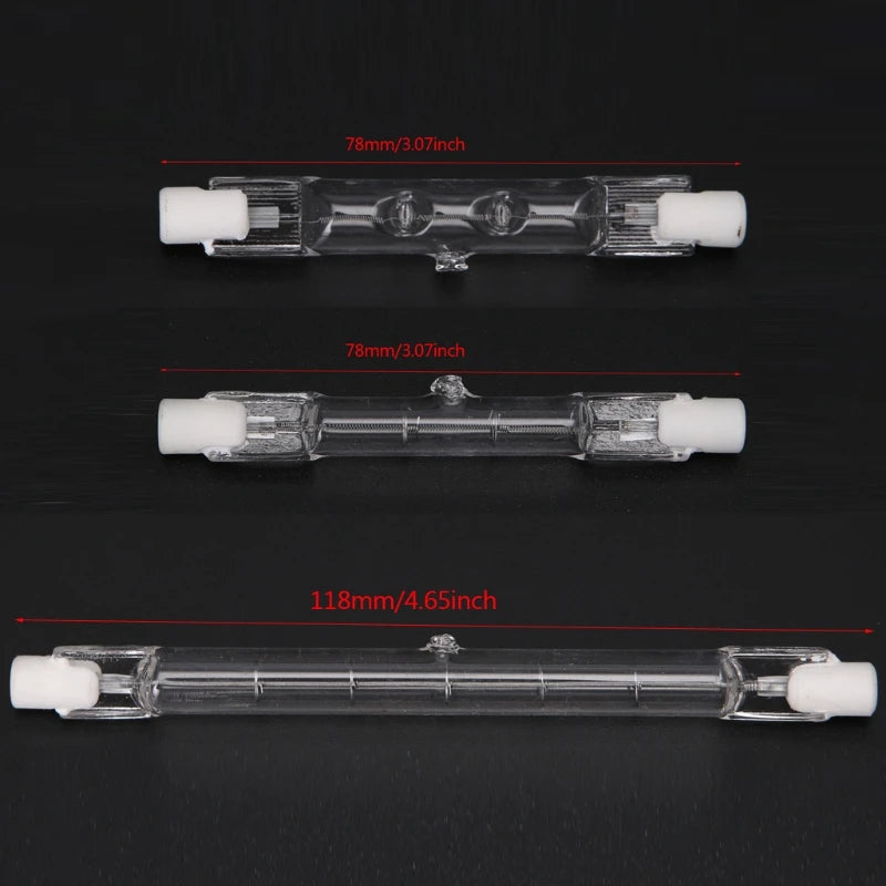 R7S Halogen Linear Light Bulb 100W/150W/500W 78mm/118mm Double Ended AC 220-240V