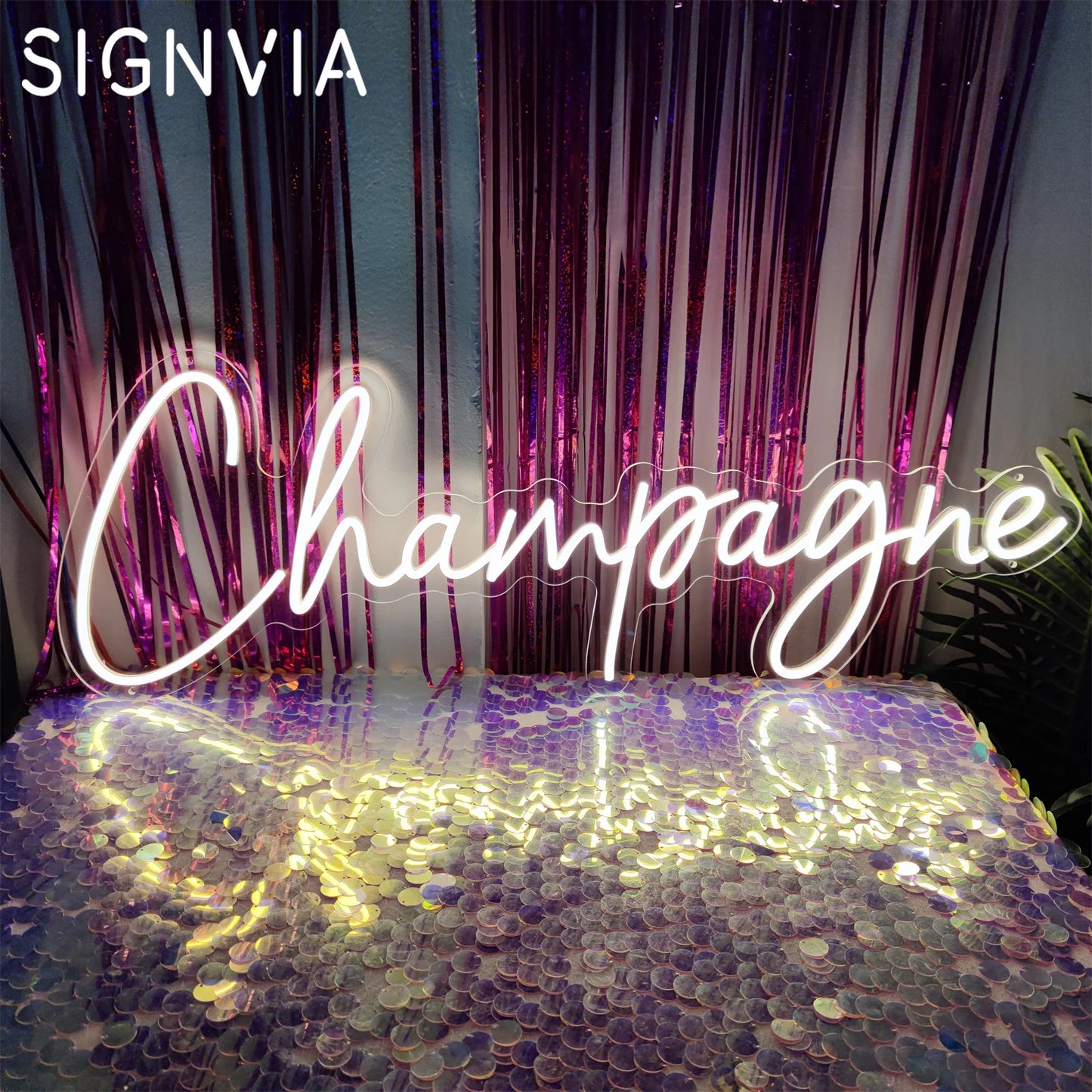 Champagne Neon Light Sign LED Wall Room Home Party Bar Cabaret Birthday Wedding Decoration Wall Hanging LED Neon Sign Night Lamp