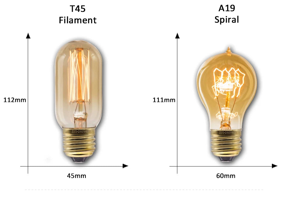 Retro Edison Bulb E27 220V 40W ST64 G80 T45 A19 Ampoule Vintage Edison Light Bulb Incandescent Lamp Filament Bulb Home Decor