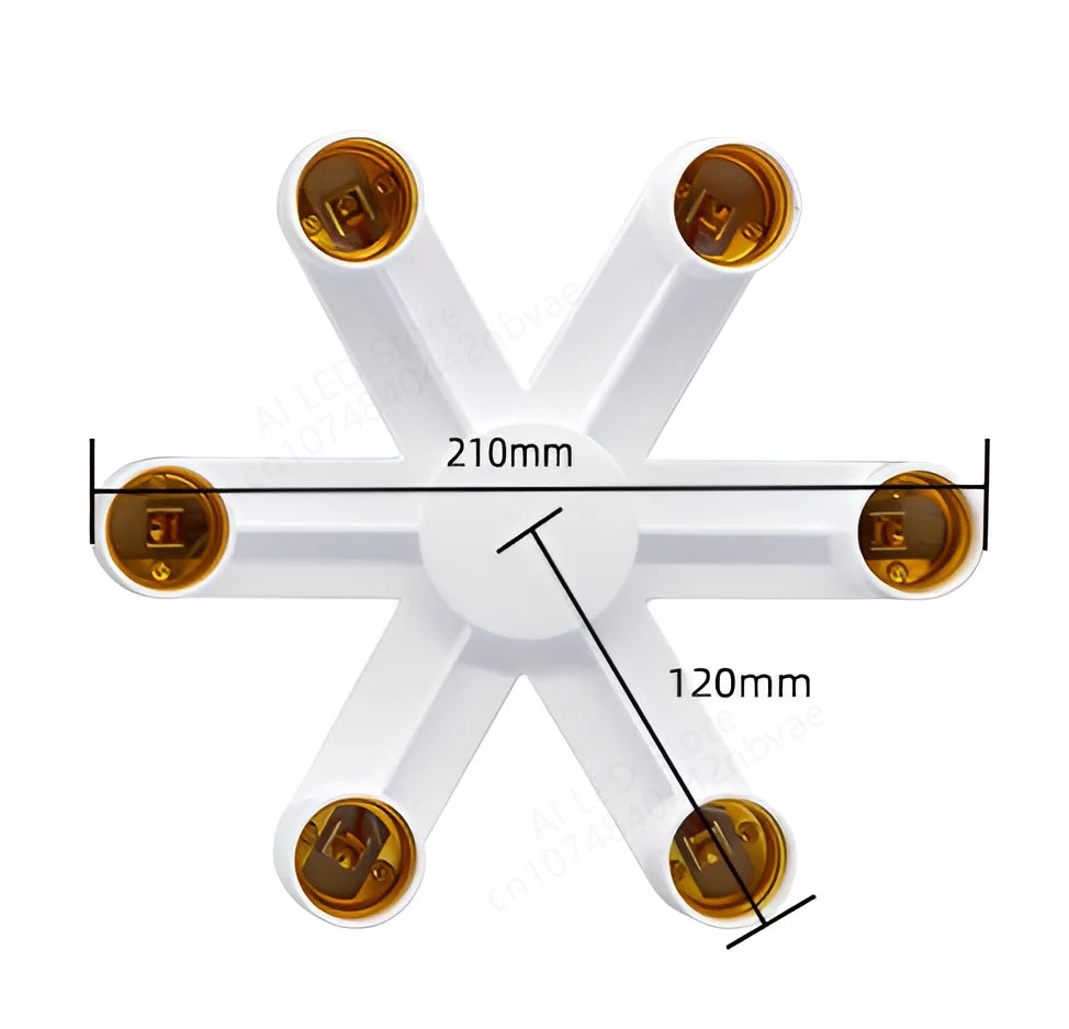 E27 LED Bulb Lamp Holder 3 in 1/4 in 1/5 in 1/ 6 in 1 85-265v E27 Base Socket Splitter LED Lamp Socket Light Bulb Adapter Holder