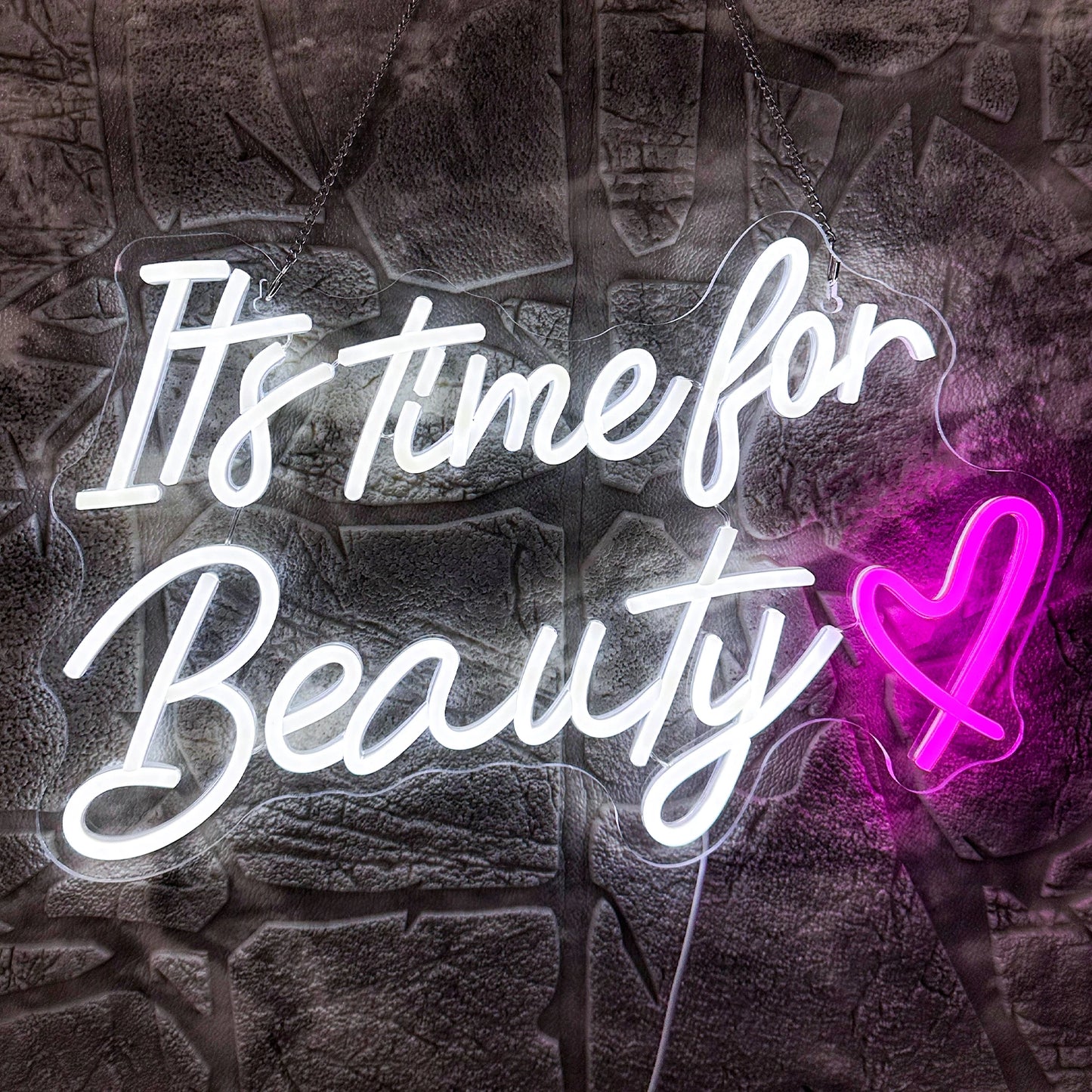 It's Time For Beauty Neon Sign LED Lights Lash Room Decoration Wall Art Neon Light Beauty Lash Salon Studio Wall Decor Signboard