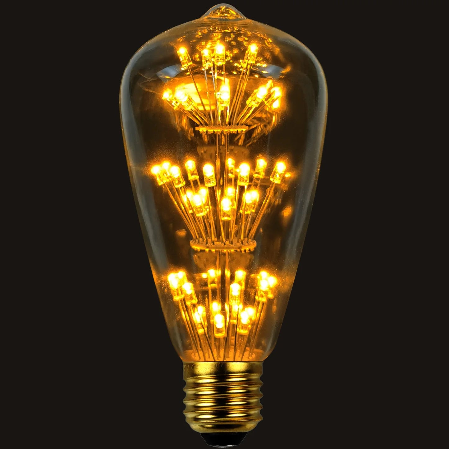 TIANFAN Edison Bulb ST64 Vintage Led Bulb 3W Starry Firework Decorative Light Bulb 110V 220V E26 E27 Teardrop