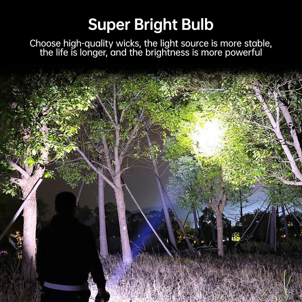 High Power 7 LED Flashlight USB Rechargeable Torch Handheld Portable Outdoor Camping Hiking Lamp ABS Material COB Side Light