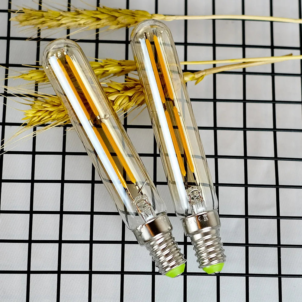 TIANFAN 2pc/Pack Led Bulb Vintage Light Bulb T20 Tubular 4W E14 Small Base Non Dimmable 220/240v E27 2700k Warm White