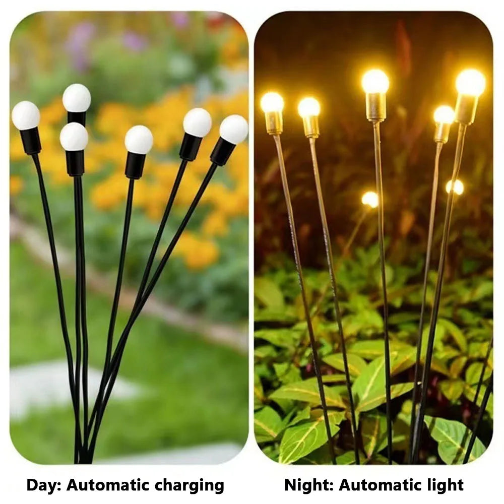 LED Solar Firefly Lights Outdoor Waterproof Solar Lawn Lamps Landscape Lights For Courtyard Garden DecorationChristmas Atmosphe