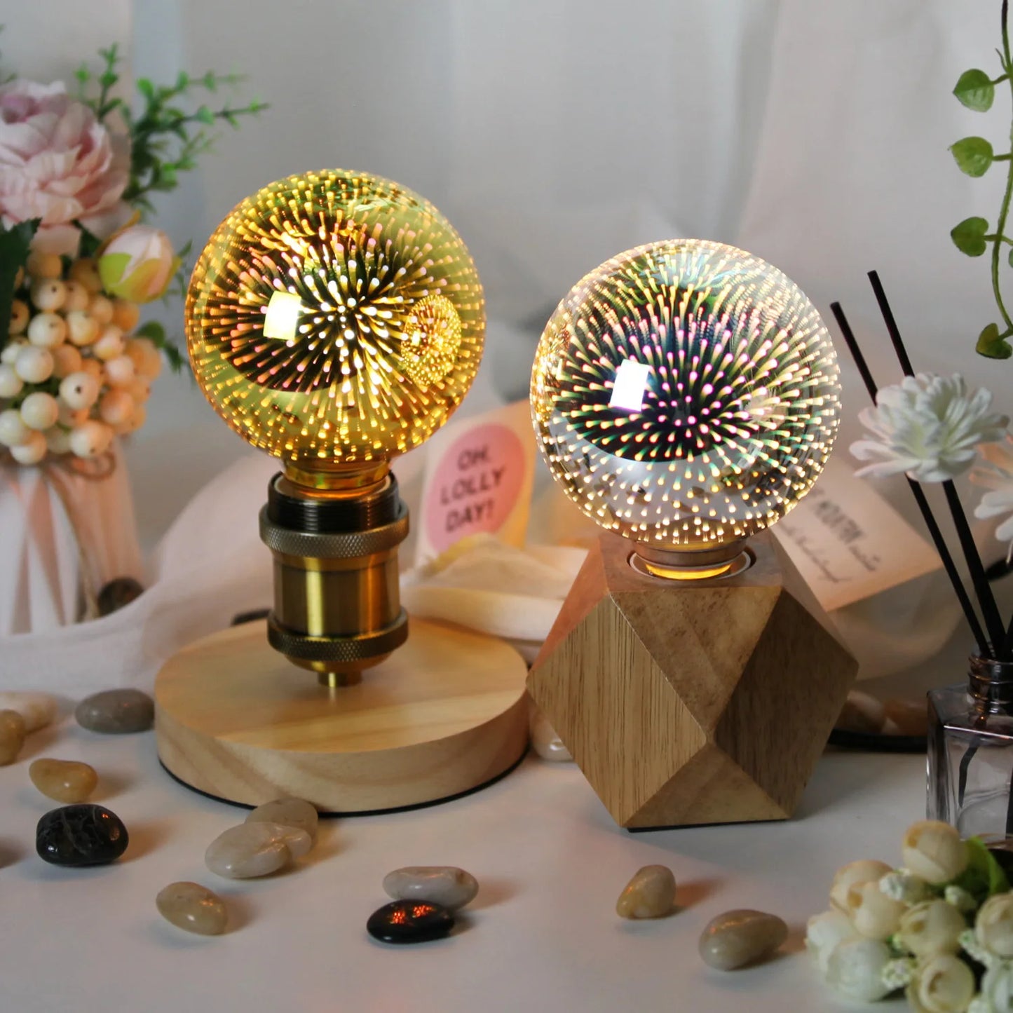 TIANFAN Vintage Led Bulb G95/G30 Edison Bulb 4W 3D Effective AC85-265V E27 Firework Decorative Light Bulb Yellow Warm