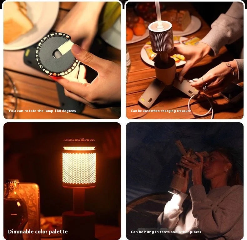 Telescopic Camping Light 10000mAh Portable Lanterns LED Adventure Hiking Fishing Tents Campsite Ambiance Lamp with Magnet Tripod