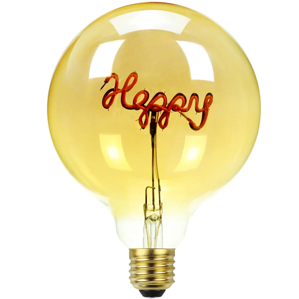 TIANFAN Led Bulbs Vintage Light Bulb Big Globe Alphabet Filament 4W Dimmable 110V 220V Edison Bulb Decorative Light Bulb