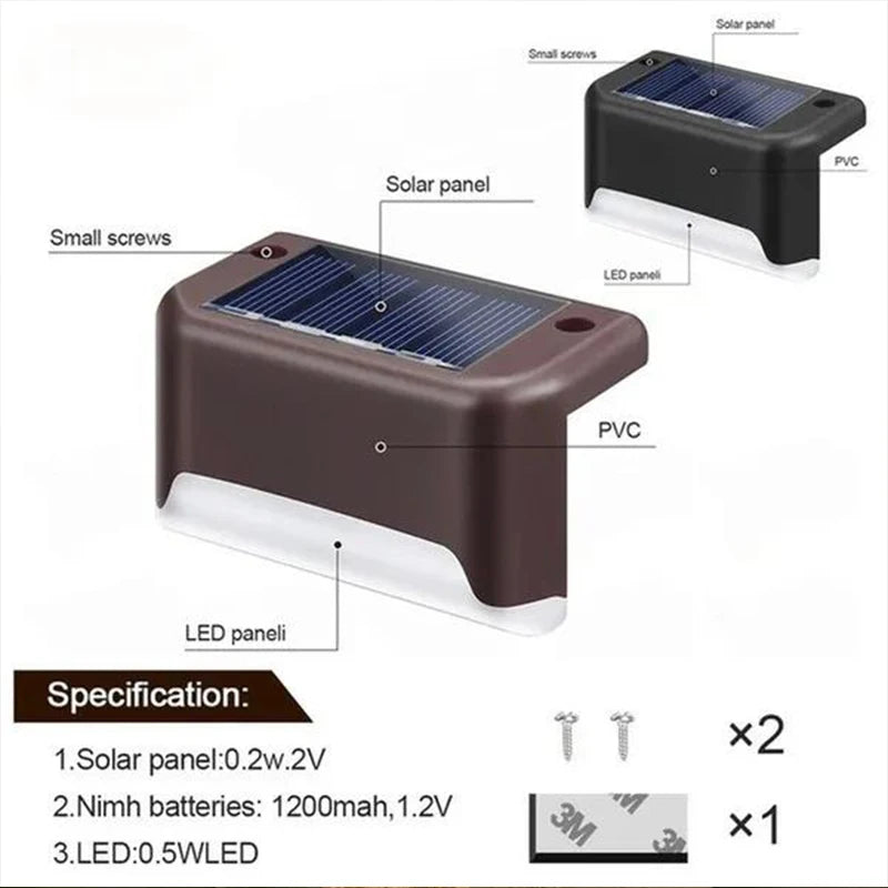 32/24/16/12/8/4Pcs Solar Deck Lights Outdoor Waterproof LED Fence Lights Garden Step Lamp for Patio Stairs Railing Pathway Step