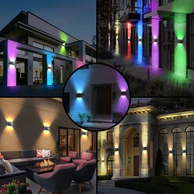 Solar Wall Lamp Led Outdoor Waterproof Decoration Garden Lamp Up And Down Luminous Lighting for Wall Porch Balcony Garden Street