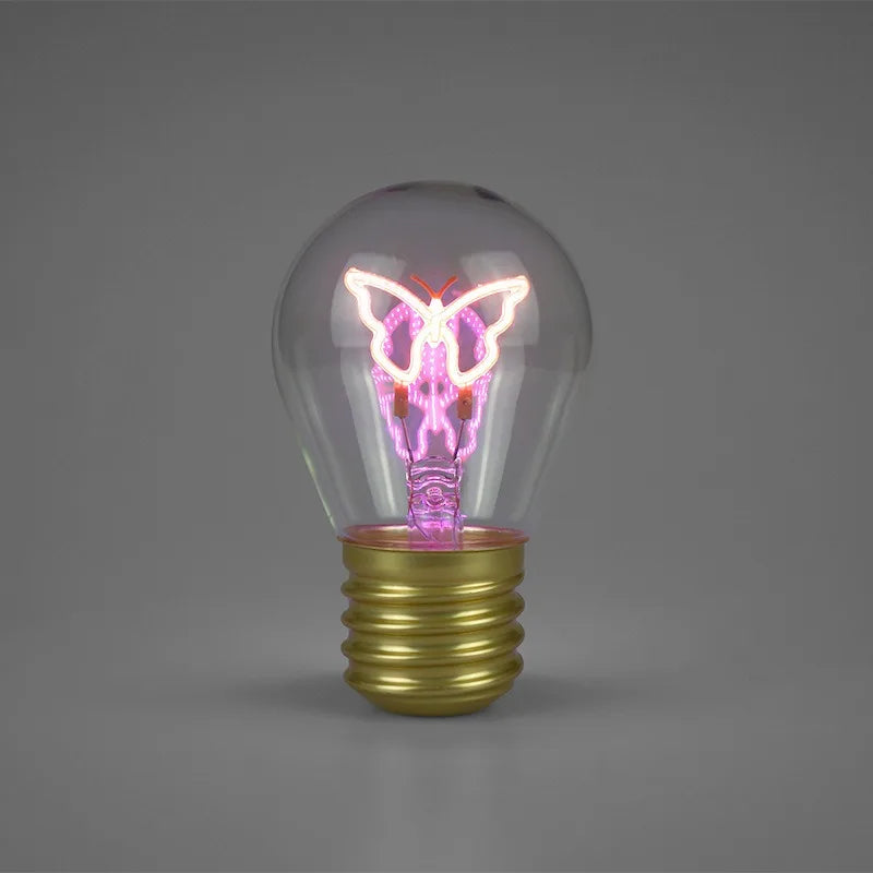 Edison A70 5V Decorative Lamp Led Vintage Tungsten Christmas Gift Cartoon Plastic Art Decorative Light Type-C Rechargeable Bulb