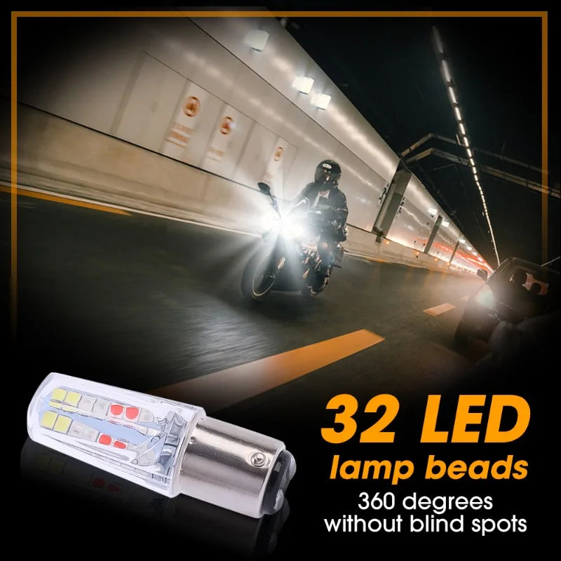 Car LED Signal Lights Strobe Light Motorcycle Blinking Tail Lamp Brake Lamps Night Driving Safety Warning Bulbs 7000K-8000K