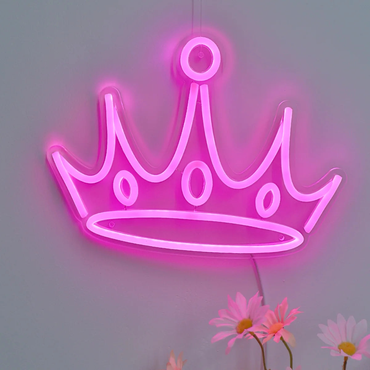 1pc Pink Crown LED Wall Art Neon Sign USB Power 5V Low Voltage Safe Light For Room Party Bar Club Pub Decoration11.57''*8.62''